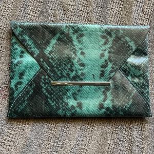 BCBG SNAKE SKIN ENVELOPE CLUTCH